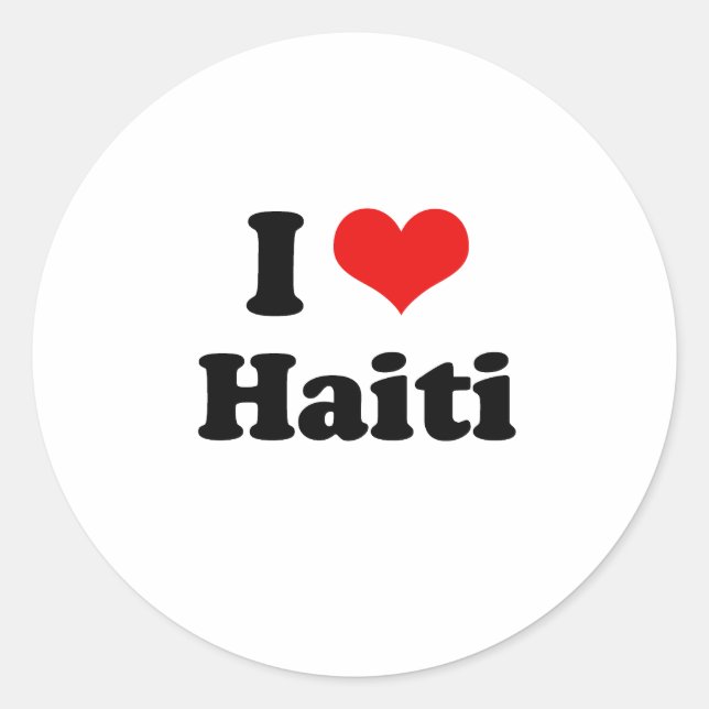 I LIEBE HAITI RUNDER AUFKLEBER (Vorderseite)