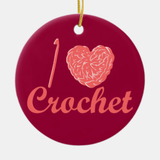 I Liebe-Häkelarbeit-Verzierung Keramik Ornament