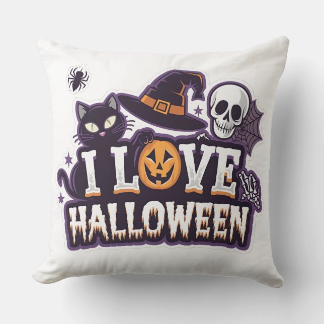I Liebe Halloween Guest Throw Kissen Festivals Neu (Vorderseite)