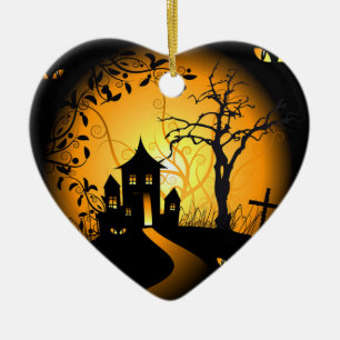 I Liebe Halloween Keramikornament
