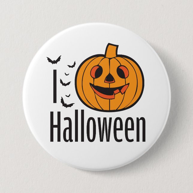 I LIEBE-HALLOWEEN-Knopf Button (Vorderseite)