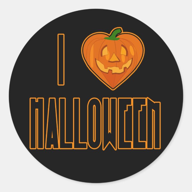 I Liebe Halloween Stickers (Vorderseite)