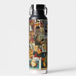 I Liebe Halloween Vintag Grußkarten-Collage Trinkflasche
