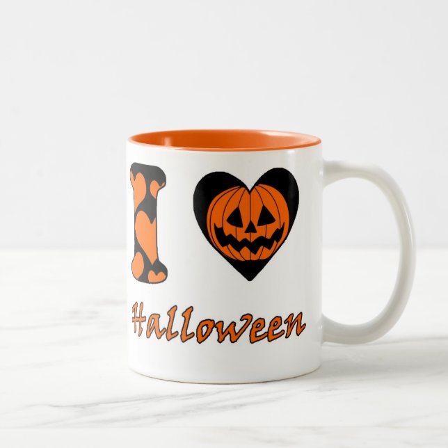 I Liebe Halloween Zweifarbige Tasse (Rechts)