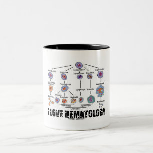 I Liebe-Hämatologie (Blutzelle-Abstammung) Zweifarbige Tasse