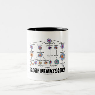 I Liebe Hämatologie (Blutzelllinie) Zweifarbige Tasse