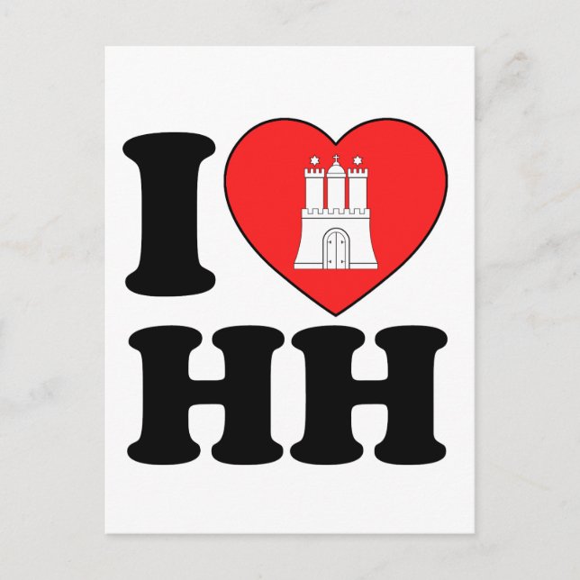 I Liebe Hamburg (HH) Postkarte (Vorderseite)