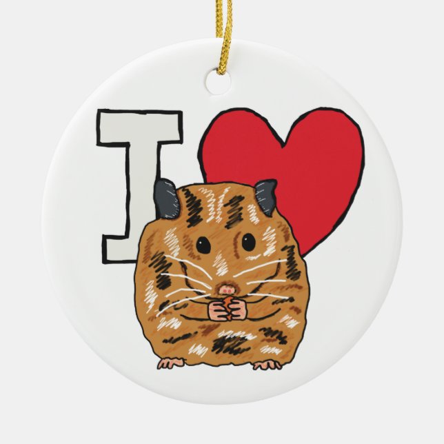 I Liebe Hamsters Keramik Ornament (Vorne)