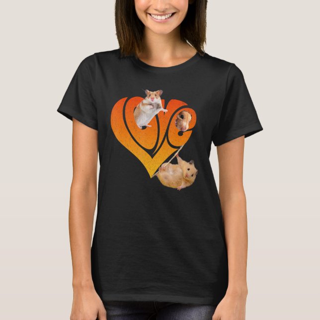 I Liebe Hamsters Niedlich Hamster T-Shirt (Vorderseite)