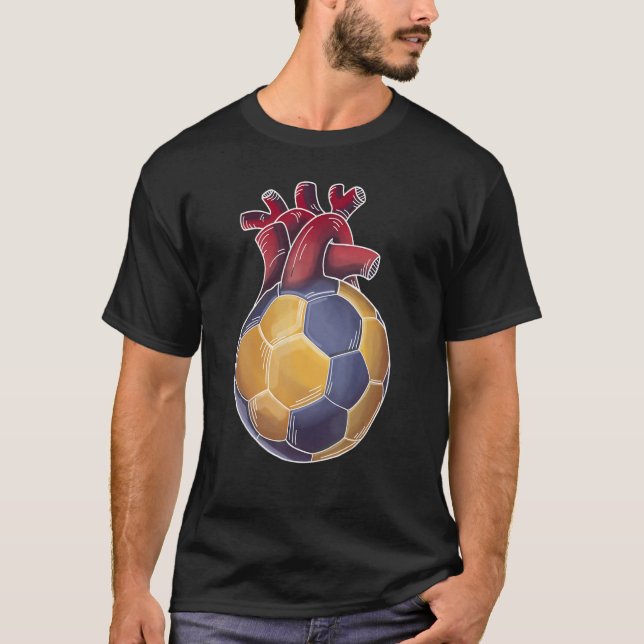I Liebe Handball Ball Herzschlag für Spieler und F T-Shirt (Vorderseite)