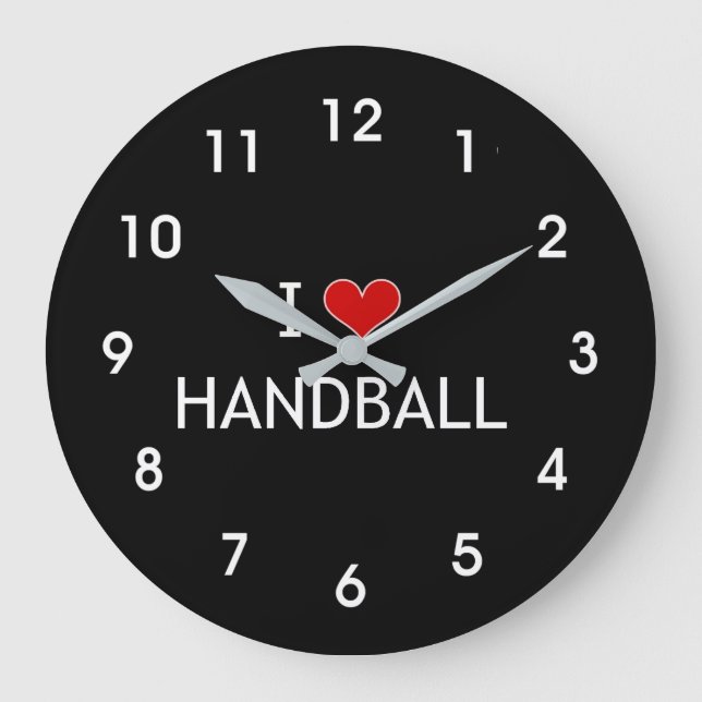 I Liebe Handball Große Wanduhr (Vorderseite)
