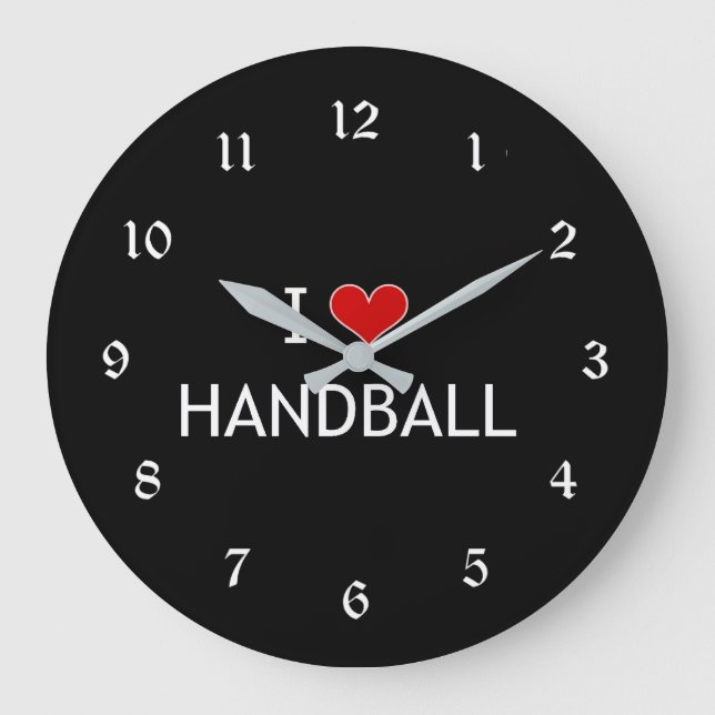 I Liebe Handball Große Wanduhr (Vorderseite)