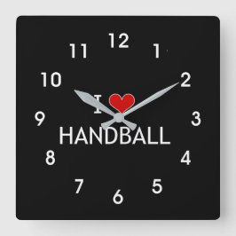 I Liebe Handball Quadratische Wanduhr