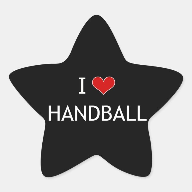 I Liebe Handball Stern-Aufkleber (Vorderseite)