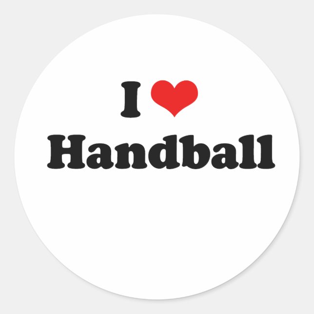 I Liebe Handball Tshirt Runder Aufkleber (Vorderseite)