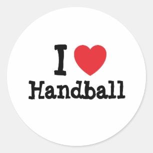 I Liebe Handballherz personalisiert Runder Aufkleber