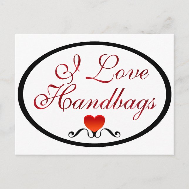 I Liebe Handtaschen Postkarte (Vorderseite)