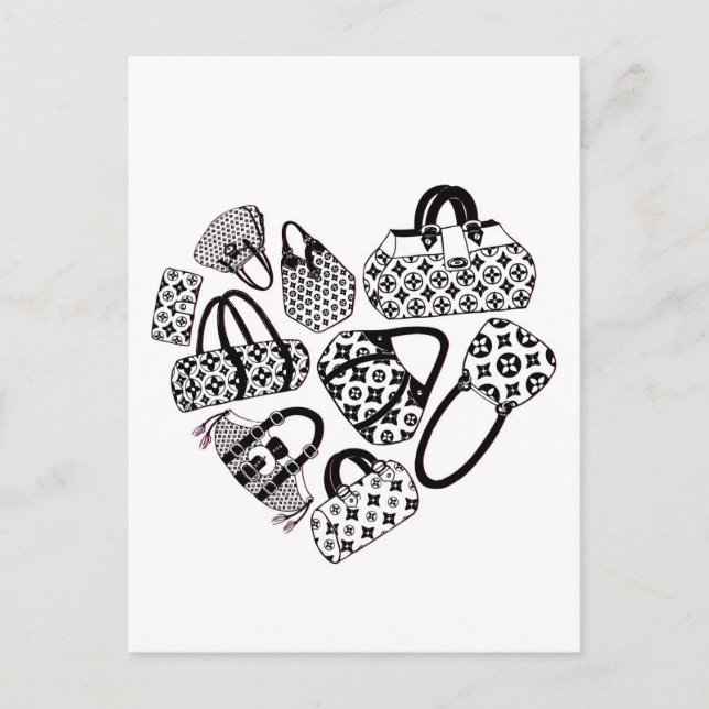 I Liebe Handtaschen Postkarte (Vorderseite)
