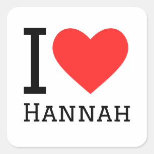 I Liebe Hannah Quadratischer Aufkleber