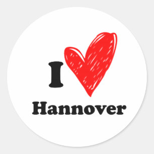 I Liebe Hannover Runder Aufkleber
