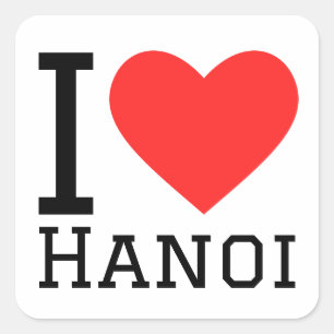 I Liebe Hanoi Quadratischer Aufkleber