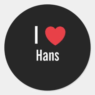 I Liebe Hans Runder Aufkleber