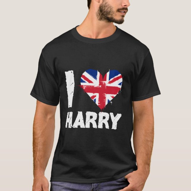 I Liebe Harry Union Jack Heart T-Shirt (Vorderseite)
