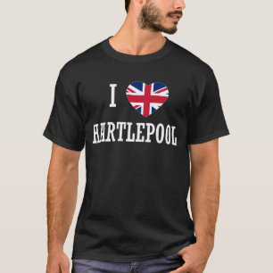I Liebe Hartlepool England Union Jack Flag Herz T-Shirt
