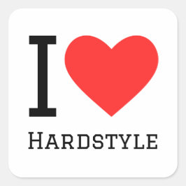 I Liebe Hartstil-Aufkleber Quadratischer Aufkleber