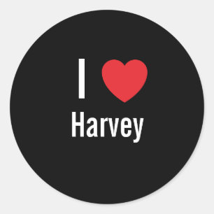 I Liebe Harvey Runder Aufkleber