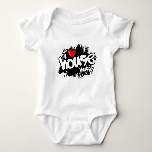 I Liebe-Haus-Musik Baby Strampler (Vorderseite)