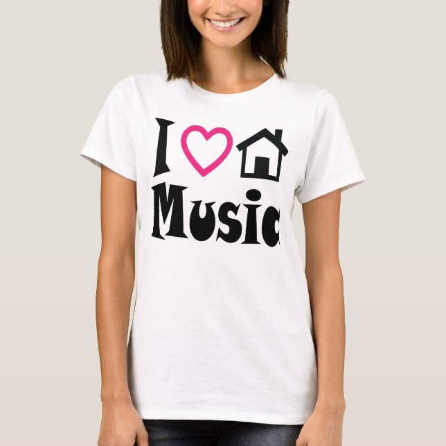 I Liebe-Haus-Musik-T-Shirt Licht T-Shirt (Vorderseite)