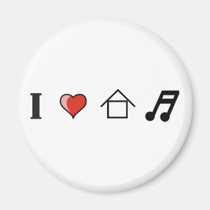 I Liebe-Haus-Musik-Verein-Mit einer Keule schlagen Magnet