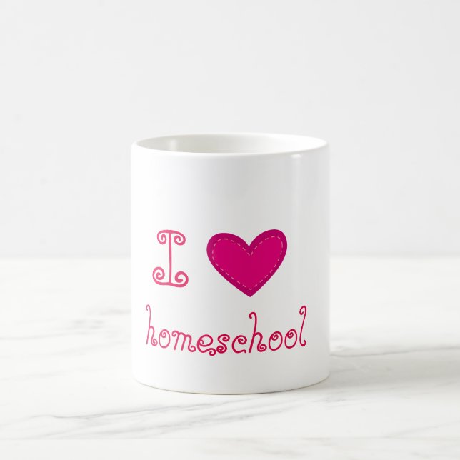 I Liebe Hausschule Rosa Herz Tasse (Mittel)