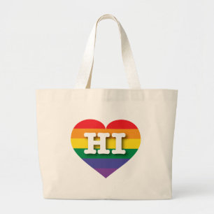 I Liebe Hawaii Gay Pride Rainbow Heart Jumbo Stoffbeutel