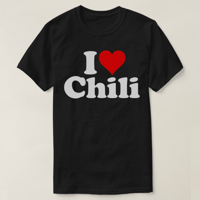 I LIEBE HEAR CHILI CHILI CON CARNE T-Shirt (Design vorne)