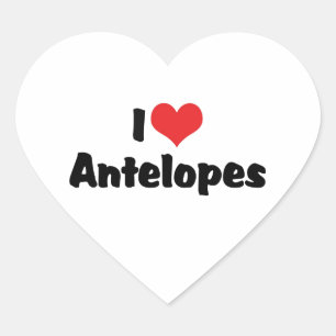 I Liebe Heart Antelope Herz-Aufkleber