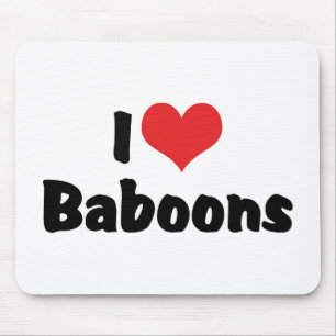 I Liebe Heart Baboons Mousepad