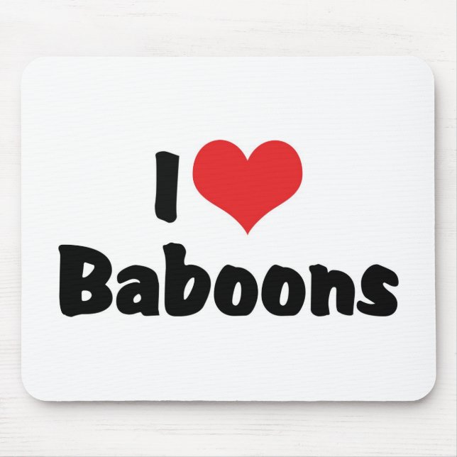 I Liebe Heart Baboons Mousepad (Vorne)