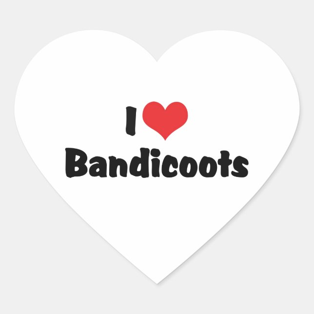 I Liebe Heart Bandicoot Herz-Aufkleber (Vorderseite)