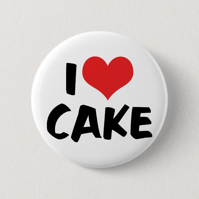 I Liebe Heart Cake - Cake Cookie Donut Lover Button (Vorderseite)