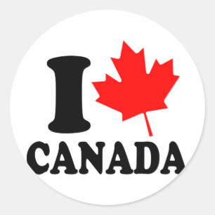 I Liebe Heart Canada Runder Aufkleber