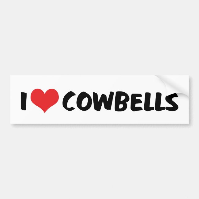 I Liebe Heart Cowbells Autoaufkleber (Vorne)