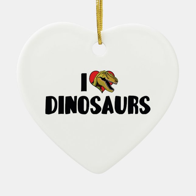 I Liebe Heart Dinosaurier - Dinosaur Fossil Hunter Keramikornament (Vorne)