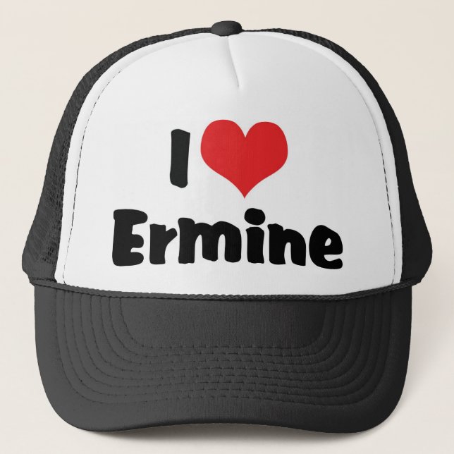 I Liebe Heart Ermine Truckerkappe (Vorderseite)