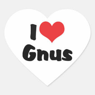 I Liebe Heart Gnus Herz-Aufkleber