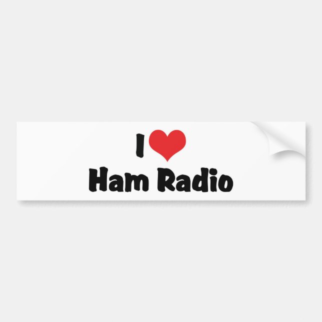 I Liebe Heart Ham Radio - Amateur Radio Lover Autoaufkleber (Vorne)