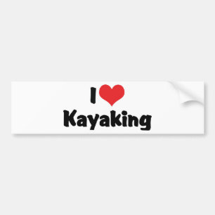 I Liebe Heart Kayaking - River Rafting Autoaufkleber