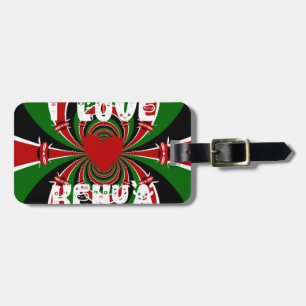 I Liebe Heart Kenya: Dynamische Flaggenkunst Gepäckanhänger