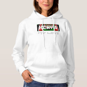 I Liebe Heart Kenya: Dynamische Flaggenkunst Hoodie
